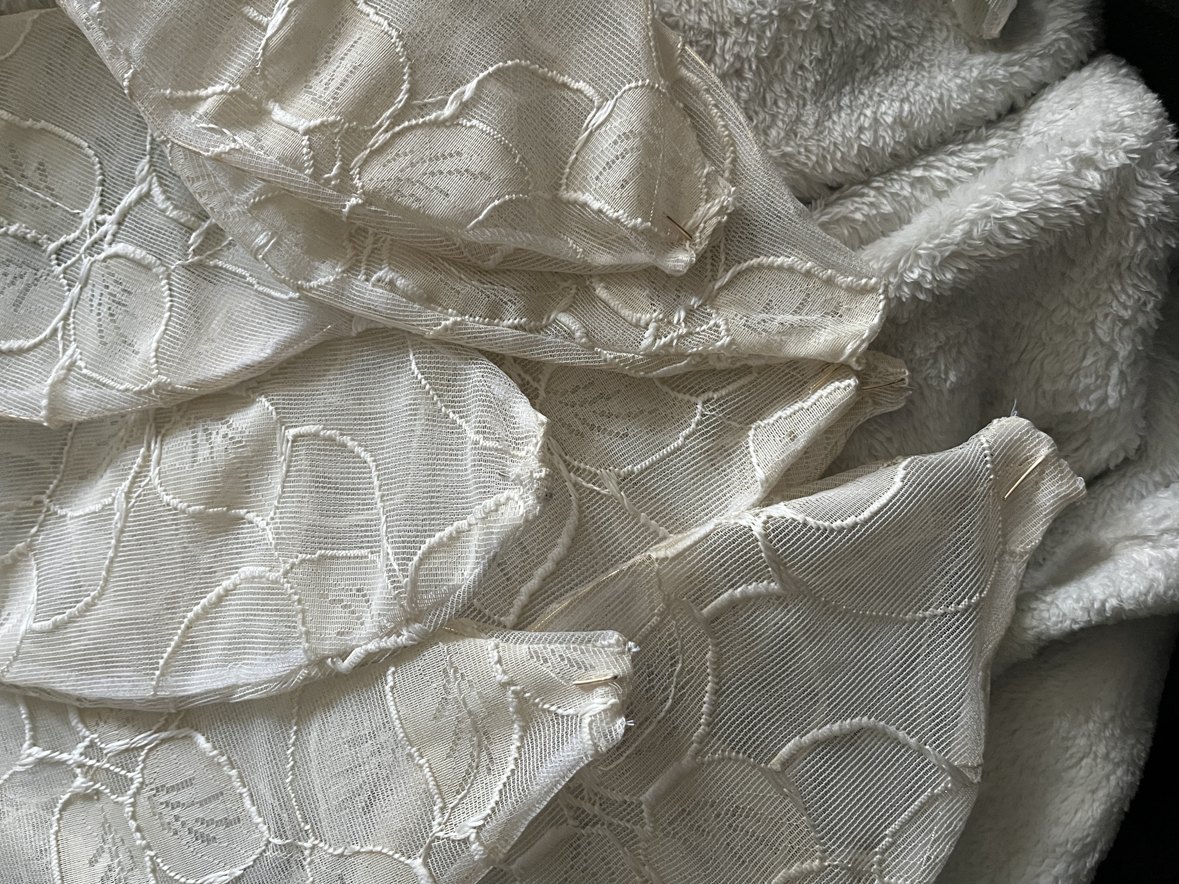 Up close — sewing top of leaf